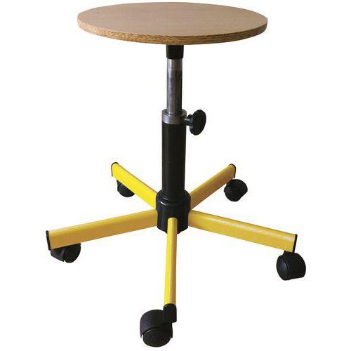 Tabouret assise bois réglable manuellement thumbnail image 1