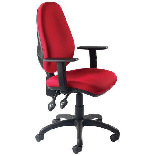 Fauteuil de bureau Saxe accoudoirs réglables coloris rouge thumbnail image 1