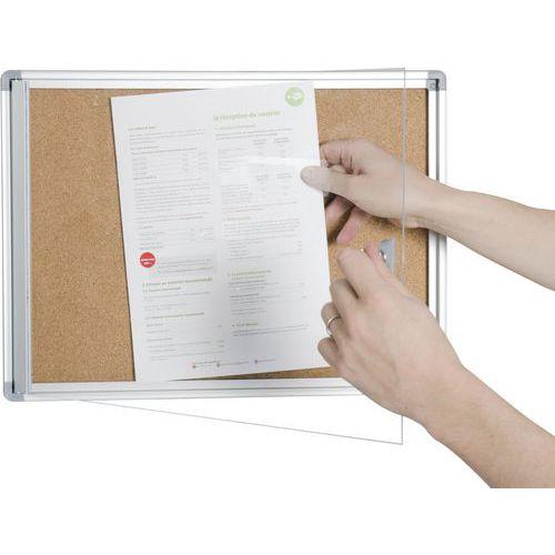 Illustration de : Vitrine murale d'intérieur Atlas fond liège Planorga