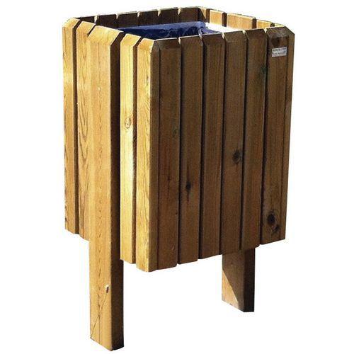 Illustration de : Poubelle carrée sans couvercle 60 L Boisdexter