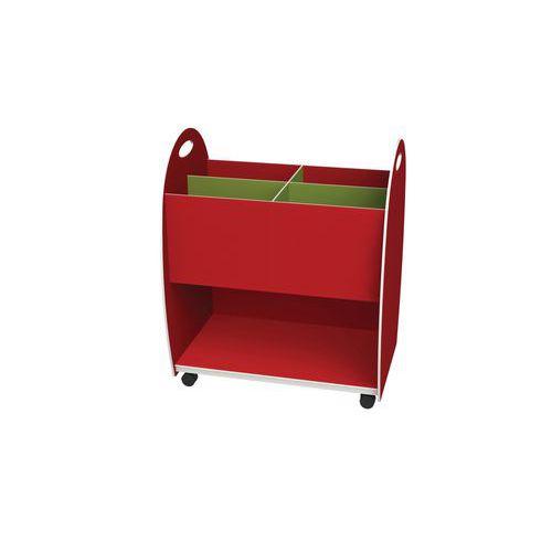 Meuble de rangement Emma hauteur 75 cm bac 4 cases 1 niche Rouge/Anis thumbnail image 1