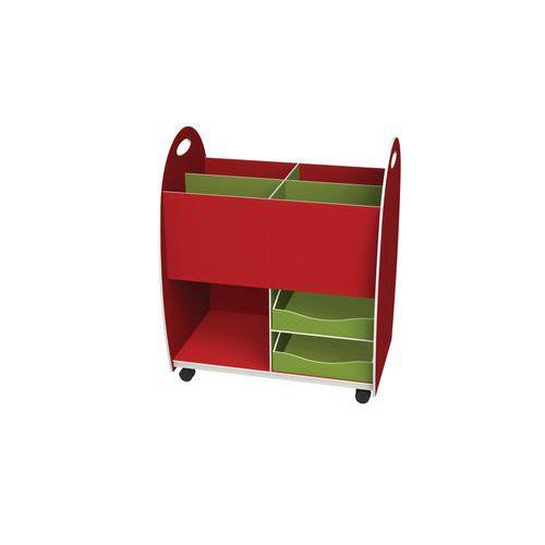 Meuble de rangement Emma hauteur 75 cm bac 4 cases 2 tiroirs 1 niche Rouge/Anis thumbnail image 1