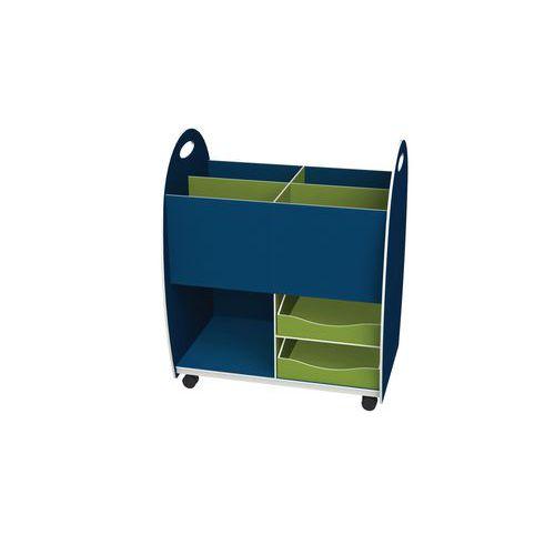 Meuble de rangement Emma hauteur 75 cm bac 4 cases 2 tiroirs 1 niche Bleu/Anis thumbnail image 1