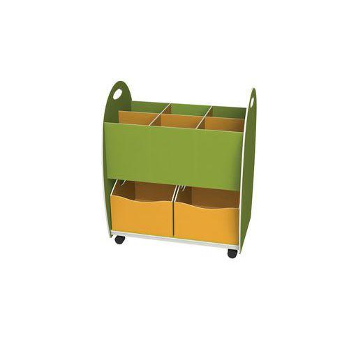 Meuble de rangement Emma hauteur 75 cm bac 6 cases, 2 tiroirs, Anis/Orange thumbnail image 1