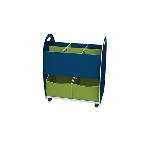 Meuble de rangement Emma hauteur 75 cm bac 6 cases, 2 tiroirs, Bleu/Anis thumbnail image 1