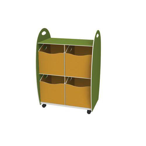Meuble Emma hauteur 88 cm - 4 tiroirs - Coloris Anis/Orange thumbnail image 1