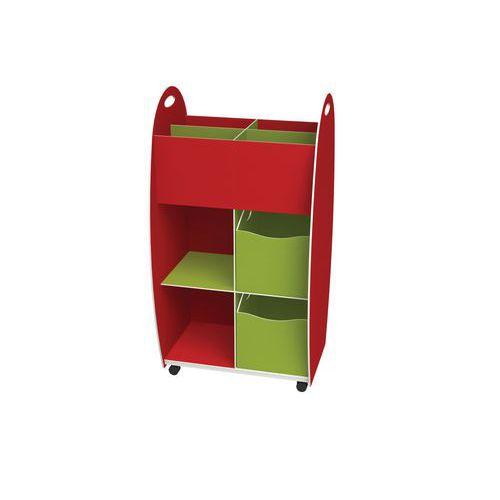 Meuble Emma hauteur 114 cm bac 4 cases 2 tiroirs 2 niches Rouge/Anis thumbnail image 1
