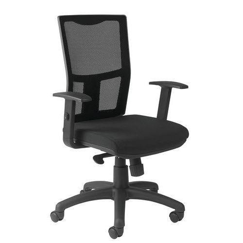 Fauteuil Ritz réglage lombaire accoudoir réglable dossier résille noir thumbnail image 1