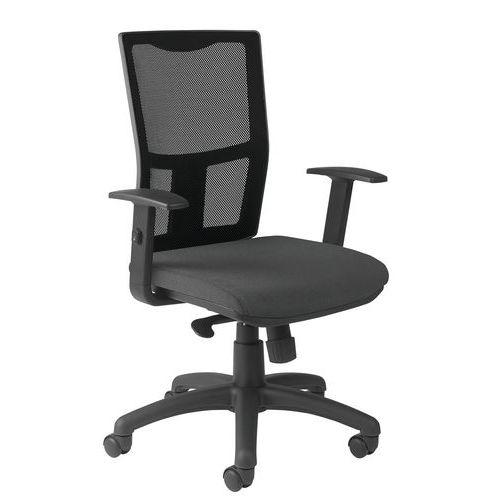 Fauteuil Ritz réglage lombaire accoudoirs réglables assise tissu coloris gris thumbnail image 1