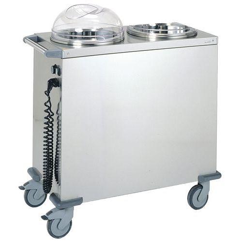 Illustration de : Chariot chauffe assiettes 2 piles d'assiettes Tournus Equipement