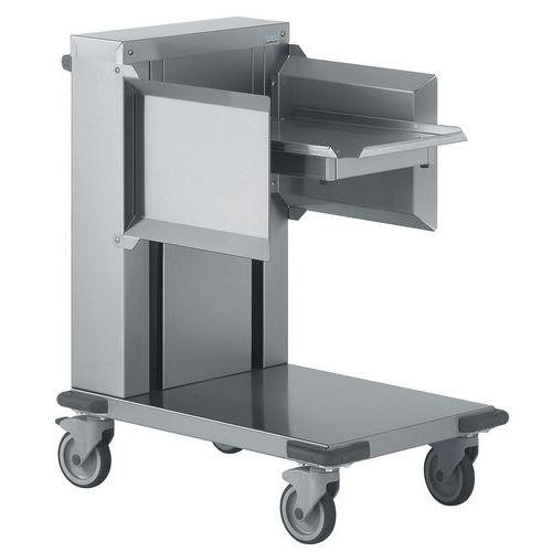 Illustration de : Chariot à plateaux + guides 140 plateaux Tournus Equipement