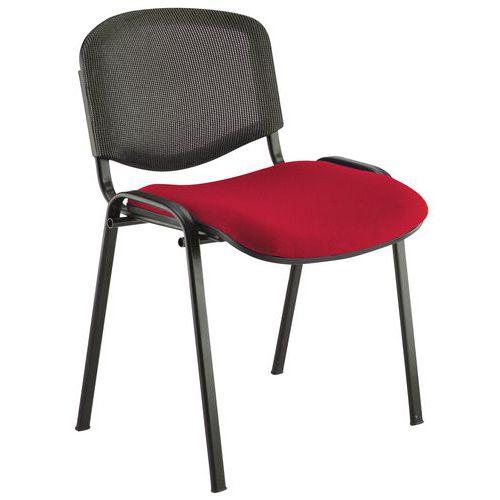 Illustration de : Lot de 2 chaises Technic dossier résille assise tissu M1 Sokoa