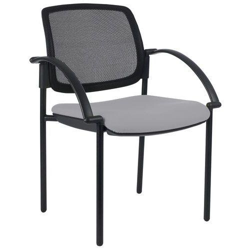 Illustration de : Lot de 2 fauteuils visiteurs Ritz dossier résille noir - Manutan Expert