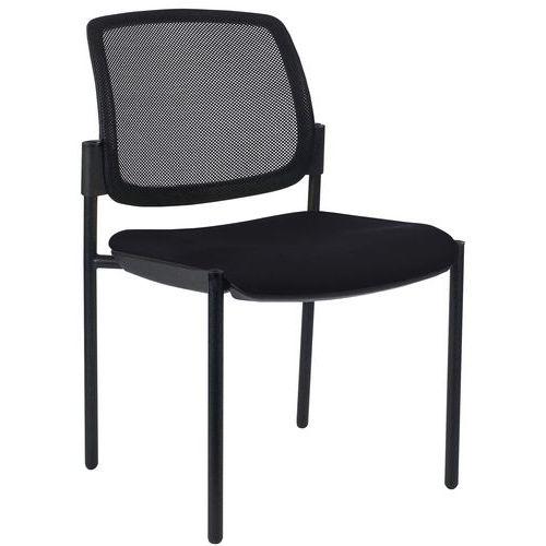 Lot de 2 chaises visiteurs Ritz dossier résille noire assise noire thumbnail image 1
