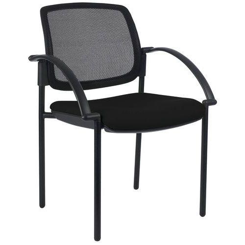 Lot de 2 fauteuils visiteurs Ritz dossier résille assise noire thumbnail image 1