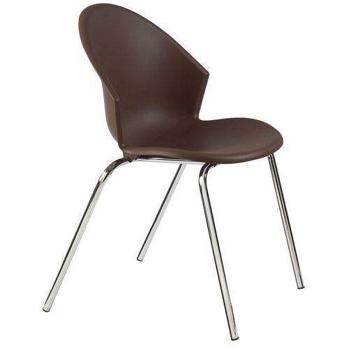 Lot de 2 fauteuils Smile piètement chromé coque coloris chocolat thumbnail image 1