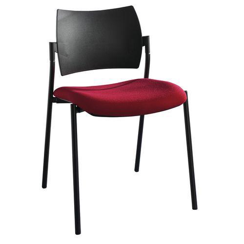 Chaise visiteur Tendance piètement noir dossier polypro Sokoa thumbnail image 1