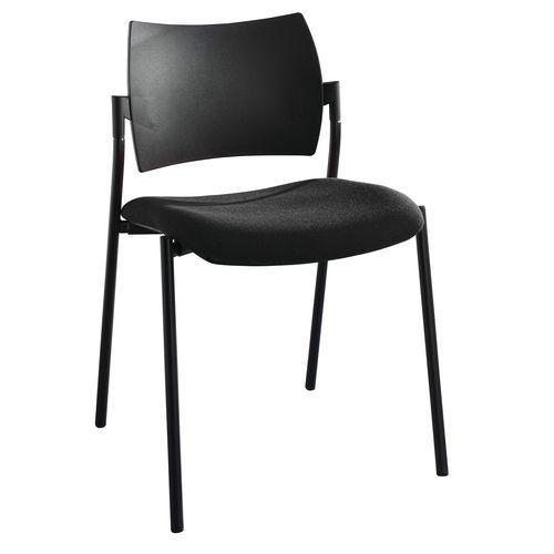 Chaise visiteur Tendance piètement noir coloris noir thumbnail image 1