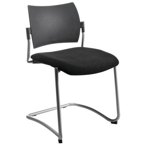 Chaise visiteur Luge piètement gris coloris noir thumbnail image 1