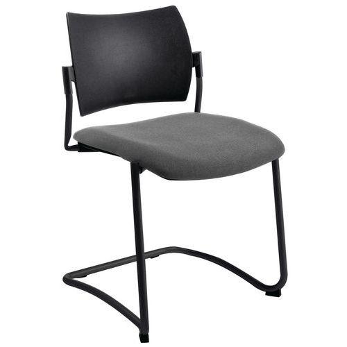 Chaise visiteur Luge piètement noir coloris gris thumbnail image 1