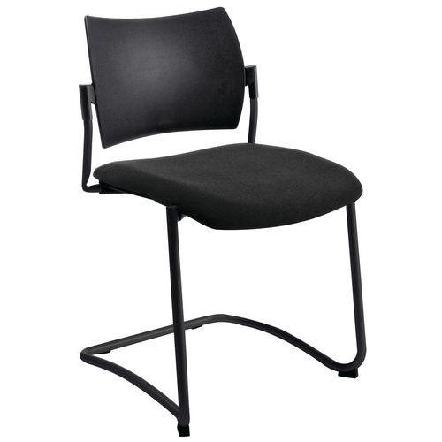 Chaise visiteur Luge piètement noir coloris noir thumbnail image 1