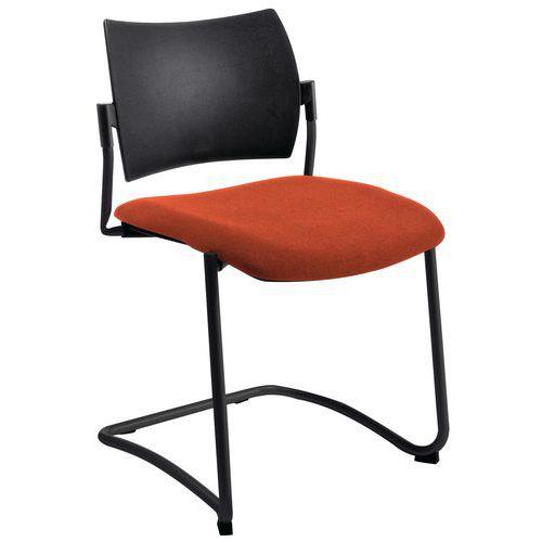 Chaise visiteur Luge piètement noir coloris rouge thumbnail image 1