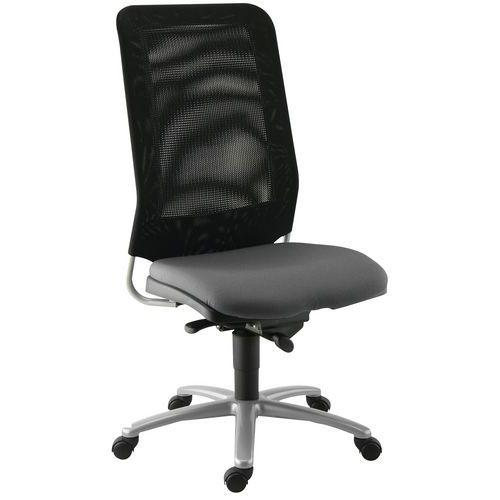 Chaise de bureau Diaz contact synchrone piètement alu assise coloris gris thumbnail image 1