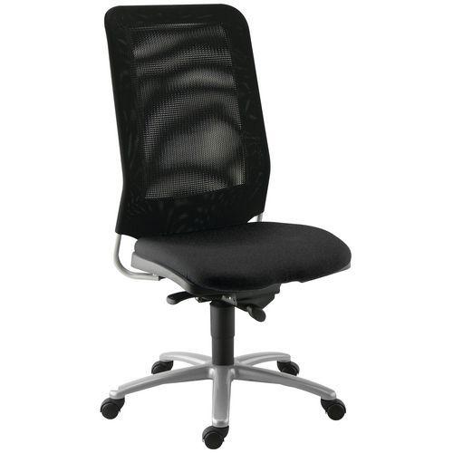 Chaise de bureau Diaz contact synchrone piètement alu assise coloris noir thumbnail image 1