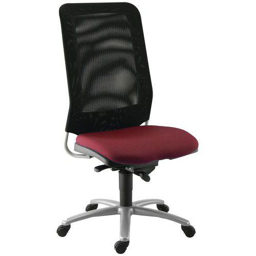 Chaise de bureau Diaz contact synchrone piètement alu assise coloris rouge thumbnail image 1