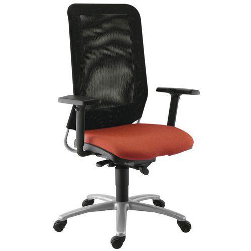 Fauteuil de bureau Diaz contact synchrone piètement alu assise coloris Corail thumbnail image 1