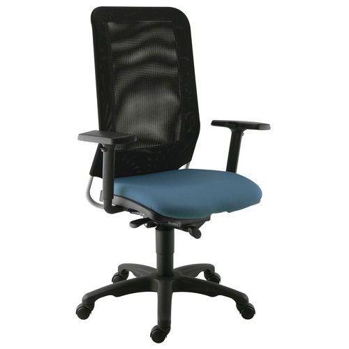 Fauteuil de bureau Diaz contact synchrone piètement noir assise coloris vert thumbnail image 1
