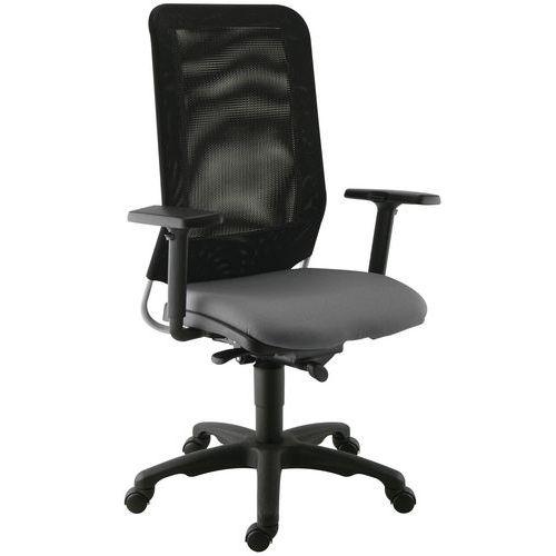 Fauteuil de bureau Diaz contact synchrone piètement noir assise coloris gris thumbnail image 1