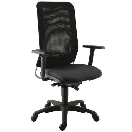 Fauteuil de bureau Diaz contact synchrone piètement noir assise coloris noir thumbnail image 1