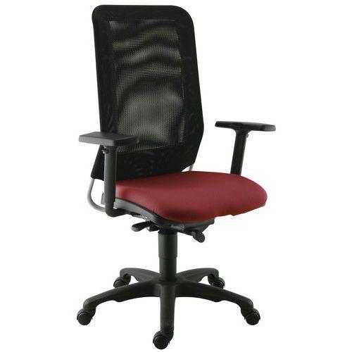 Fauteuil de bureau Diaz contact synchrone piètement alu assise coloris rouge thumbnail image 1