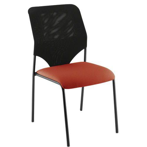 Chaise visiteur Diaz piètement noir coloris corail thumbnail image 1
