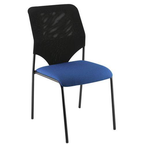 Chaise visiteur Diaz piètement noir coloris bleu thumbnail image 1
