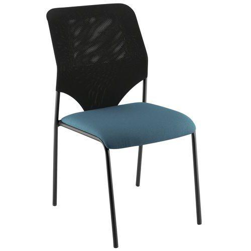 Chaise visiteur Diaz piètement noir coloris vert thumbnail image 1