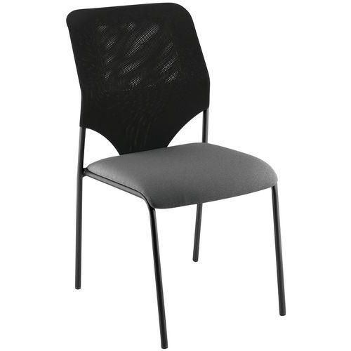 Chaise visiteur Diaz piètement noir coloris gris thumbnail image 1