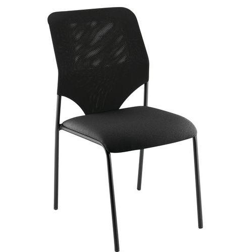 Chaise visiteur Diaz piètement noir coloris noir thumbnail image 1