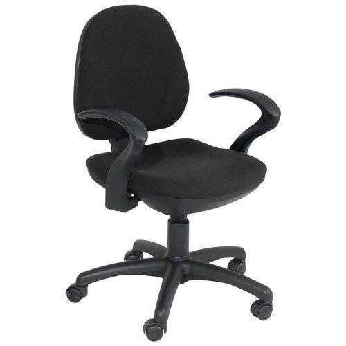 Fauteuil de bureau Aurore contact permanent accoudoirs fixes coloris noir thumbnail image 1