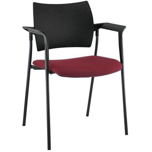 Fauteuil visiteur Tendance piètement noir dossier polypro Sokoa thumbnail image 1