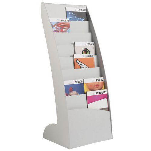 Illustration de : Présentoir Courbo sur pied 8 cases coloris gris Paperflow
