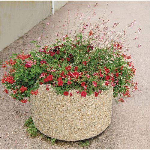 Jardinière Byblos ronde Ø 75 cm beige - ciment blanc thumbnail image 1