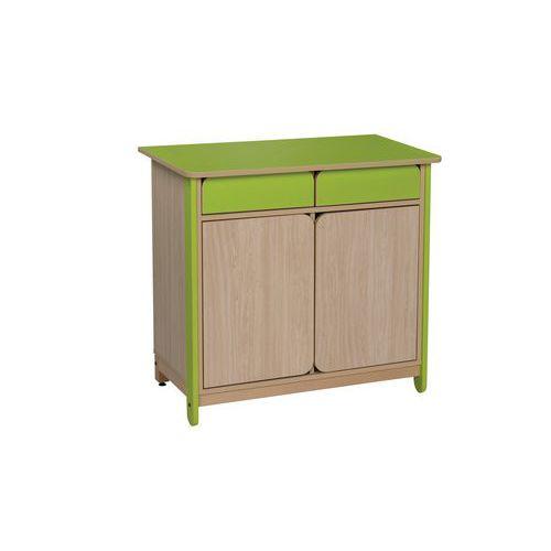 Buffet 2 portes/2 tiroirs Lili montants et tiroirs coloris vert thumbnail image 1