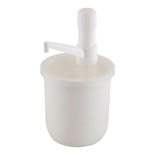 Illustration de : Pot à sauce 2.5 L avec pompe en polypropylène blanc