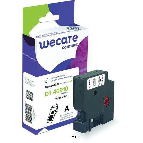 Illustration de : Cassette de ruban pour étiqueteuse Dymo D1 - Largeur 9 mm - Wecare
