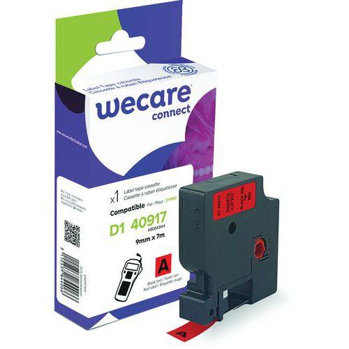 Cassette pour étiqueteuse Dymo D1 - 9 mm - Noir/Rouge thumbnail image 1