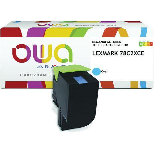 Toner remanufacturé haute capacité Lexmark CS421 - Cyan thumbnail image 1