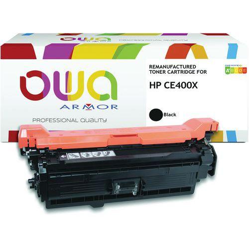 Illustration de : Toner remanufacturé HP CE400X - Noir - OWA