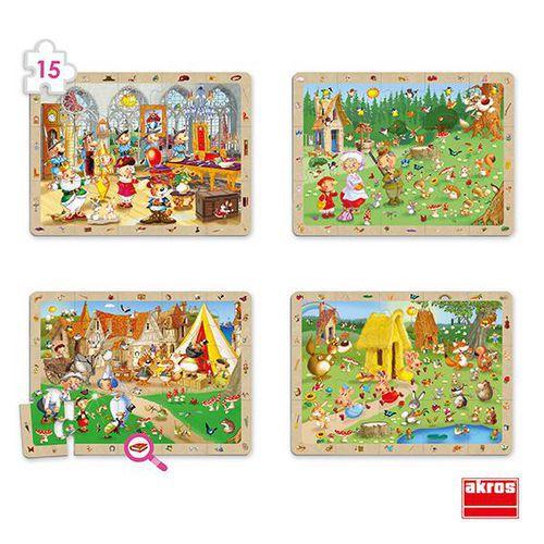 Illustration de : Lot 4 puzzles observation contes - Akros